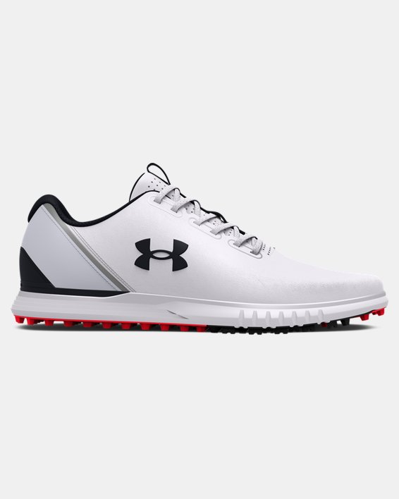 Men's UA Charged Medal Spikeless Golf Shoes in White image number 0